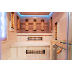 MO-EA4R-M COMBO Infrared/Finnish sauna with HARVIA 8 kW heater and salt stone | Modern Design | Thermo Wood