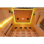 MO-EA3R-M COMBO Infrared/Finnish sauna with HARVIA 4.5 kW heater and salt stonez | Home SPA | Panoramic Glass