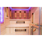 MO-EA4R-M COMBO Infrared/Finnish sauna with HARVIA 8 kW heater and salt stone | Modern Design | Thermo Wood