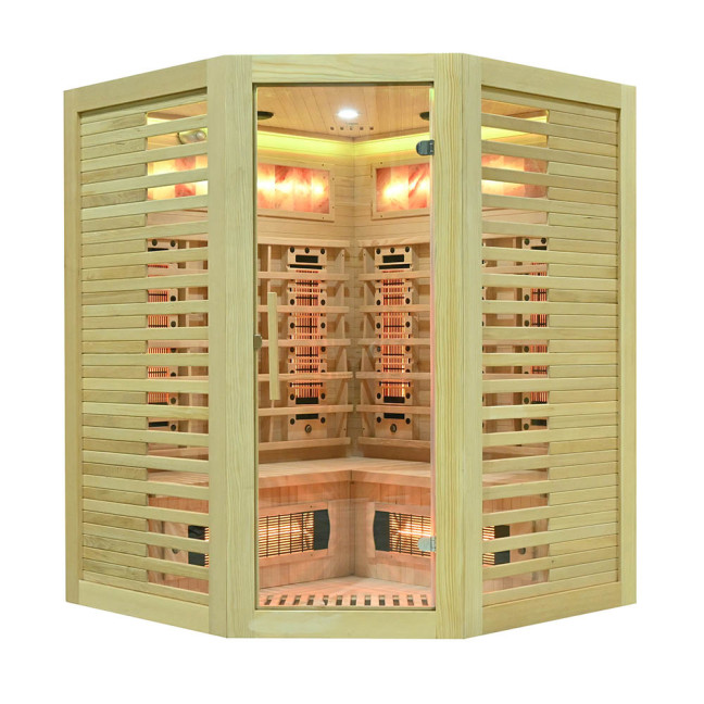 MO-RL3CST Infrared sauna with salt stone + tourmalines | Modern Design | For Family and Friends