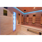 MO-EA4R-M COMBO Infrared/Finnish sauna with HARVIA 8 kW heater and salt stone | Modern Design | Thermo Wood