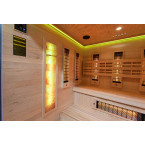 MO-EA4R-M COMBO Infrared/Finnish sauna with HARVIA 8 kW heater and salt stone | Modern Design | Thermo Wood
