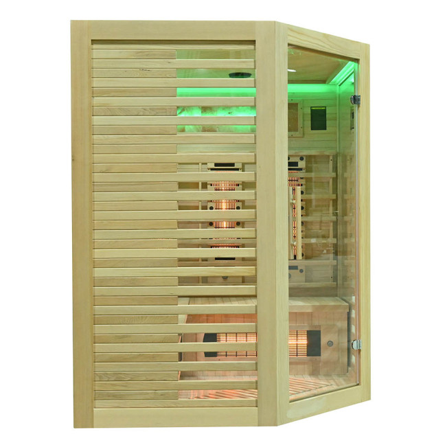 MO-RL3CST Infrared sauna with salt stone + tourmalines | Modern Design | For Family and Friends