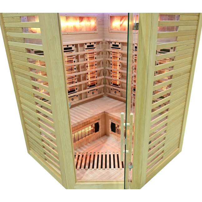 MO-RL3CST Infrared sauna with salt stone + tourmalines | Modern Design | For Family and Friends