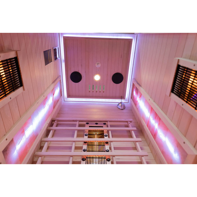MO-C1ST Infrared sauna with salt stone + tourmalines | Natural Wood | Elegant Minimalism
