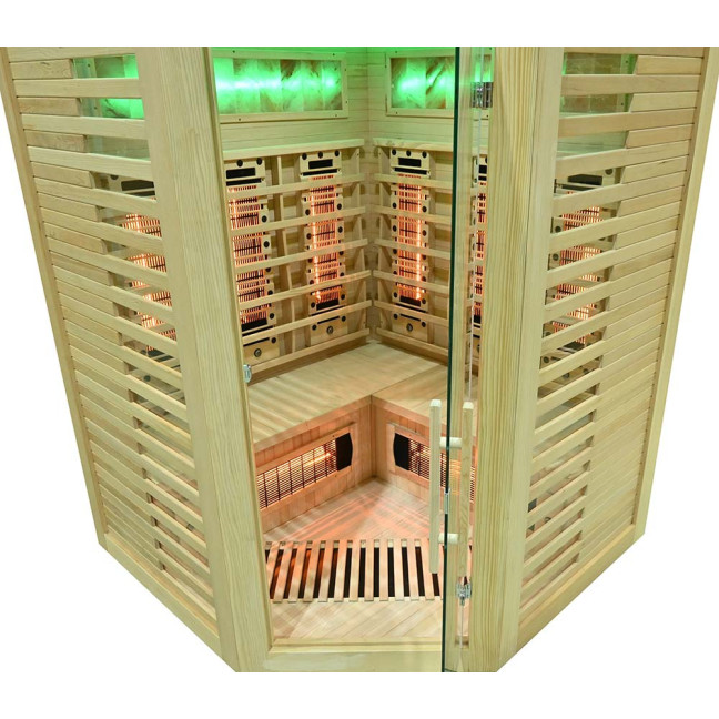 MO-RL3CST Infrared sauna with salt stone + tourmalines | Modern Design | For Family and Friends