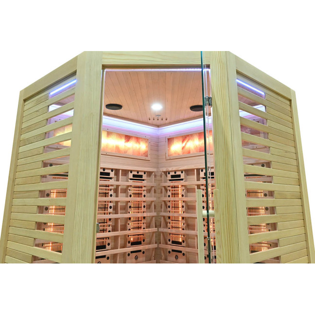 MO-RL3CST Infrared sauna with salt stone + tourmalines | Modern Design | For Family and Friends