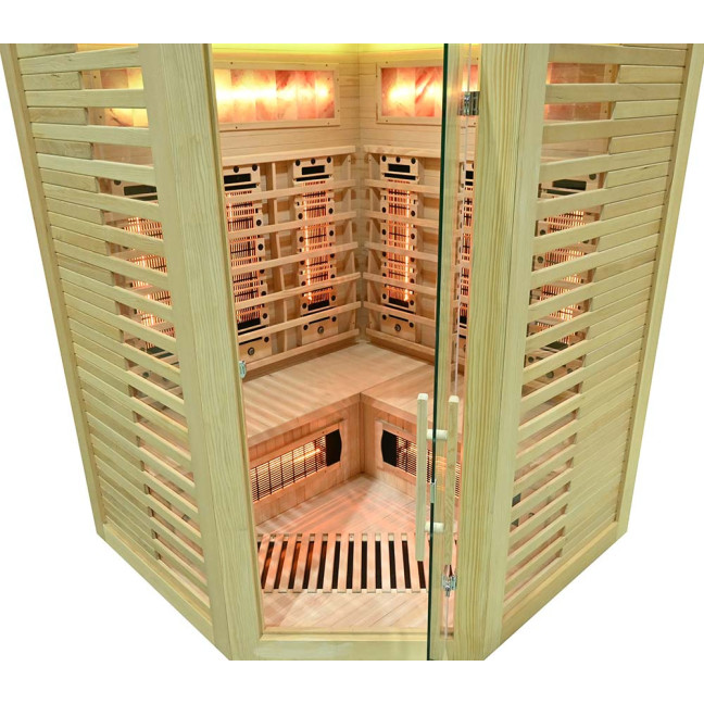 MO-RL3CST Infrared sauna with salt stone + tourmalines | Modern Design | For Family and Friends