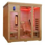 MO-RL4SL Infrared sauna with loungers and salt stone | Modern Design | Panoramic Glass