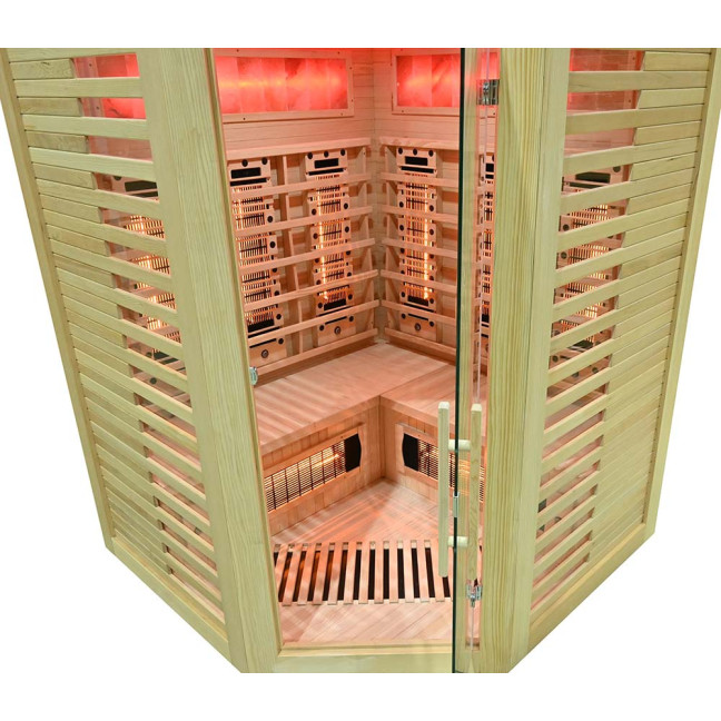 MO-RL3CST Infrared sauna with salt stone + tourmalines | Modern Design | For Family and Friends