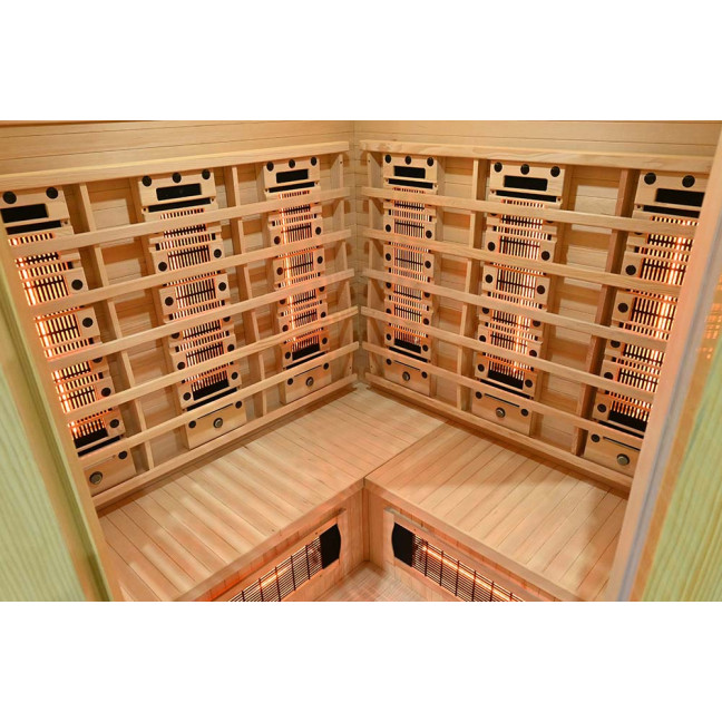 MO-RL3CST Infrared sauna with salt stone + tourmalines | Modern Design | For Family and Friends