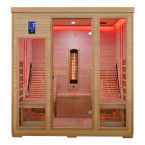 MO-RL4SL Infrared sauna with loungers and salt stone | Modern Design | Panoramic Glass