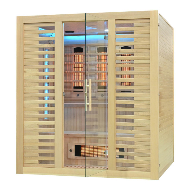 MO-RL4S XL Infrared sauna with salt stone | Thermo Wood | Ready to Assemble