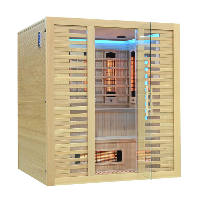 MO-RL4S XL Infrared sauna with salt stone | Thermo Wood | Ready to Assemble