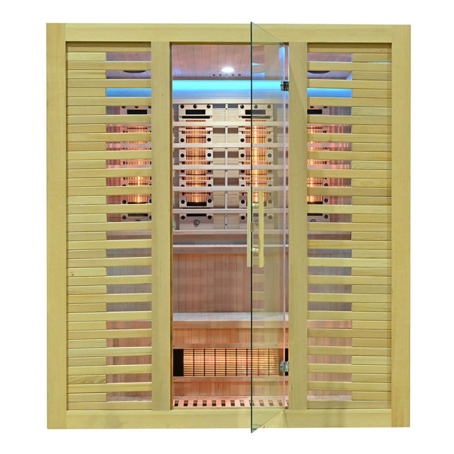 MO-RL4ST XL Infrared sauna with salt stone + tourmalines | Thermo Wood | Ready to Assemble