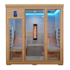 MO-RL4SL Infrared sauna with loungers and salt stone | Modern Design | Panoramic Glass