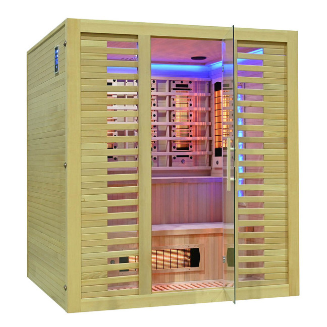 MO-RL4ST XL Infrared sauna with salt stone + tourmalines | Thermo Wood | Ready to Assemble