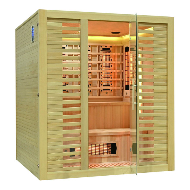 MO-RL4ST XL Infrared sauna with salt stone + tourmalines | Thermo Wood | Ready to Assemble