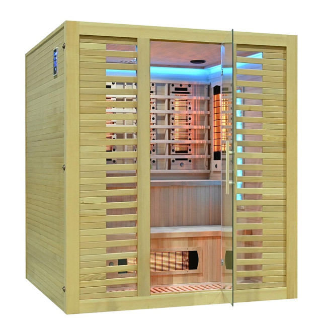 MO-RL4ST XL Infrared sauna with salt stone + tourmalines | Thermo Wood | Ready to Assemble