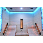MO-RL4SL Infrared sauna with loungers and salt stone | Modern Design | Panoramic Glass