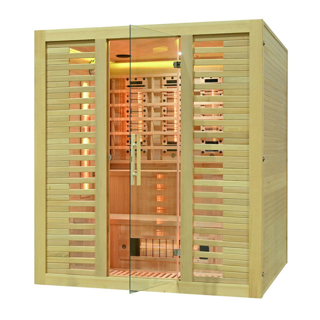 MO-RL4ST XL Infrared sauna with salt stone + tourmalines | Thermo Wood | Ready to Assemble