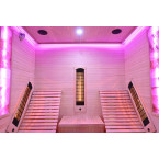 MO-RL4SL Infrared sauna with loungers and salt stone | Modern Design | Panoramic Glass