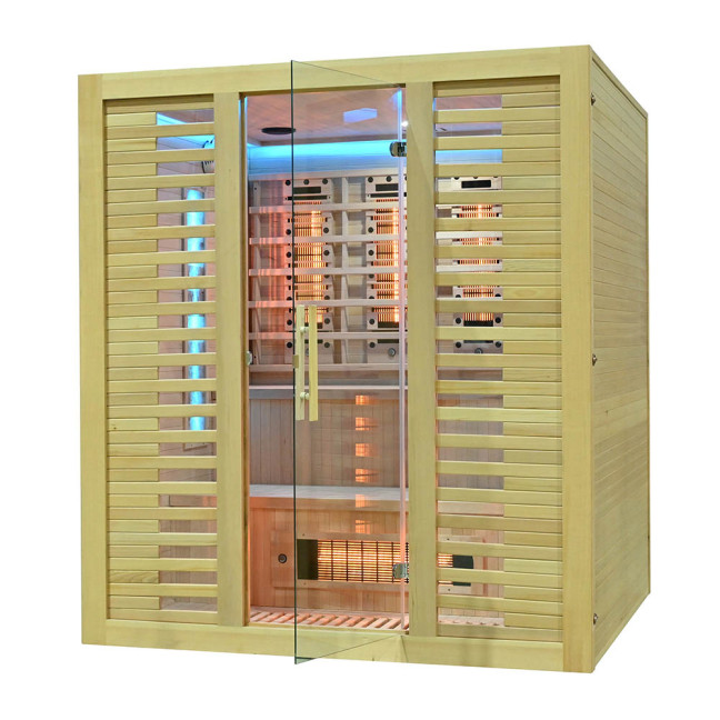 MO-RL4ST XL Infrared sauna with salt stone + tourmalines | Thermo Wood | Ready to Assemble