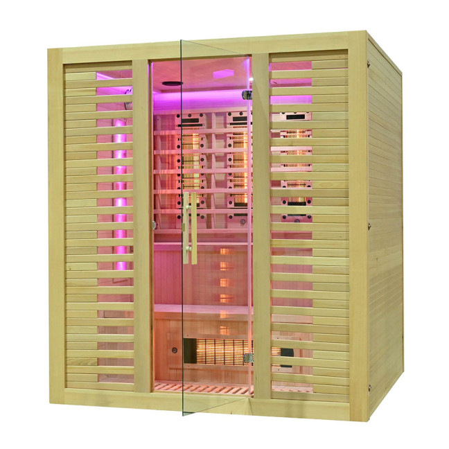 MO-RL4ST XL Infrared sauna with salt stone + tourmalines | Thermo Wood | Ready to Assemble