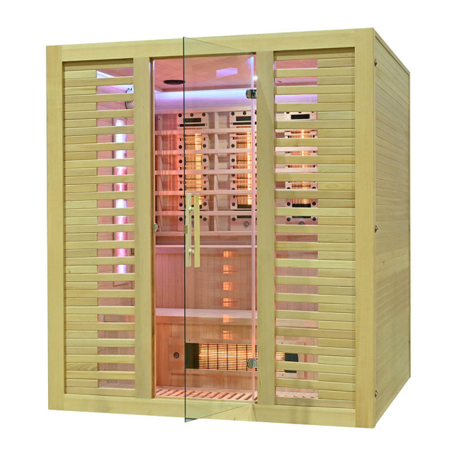 MO-RL4ST XL Infrared sauna with salt stone + tourmalines | Thermo Wood | Ready to Assemble