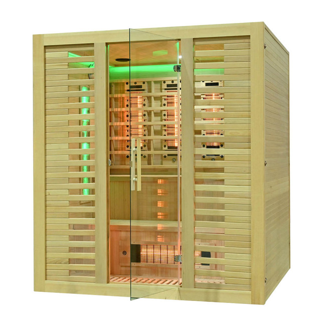 MO-RL4ST XL Infrared sauna with salt stone + tourmalines | Thermo Wood | Ready to Assemble