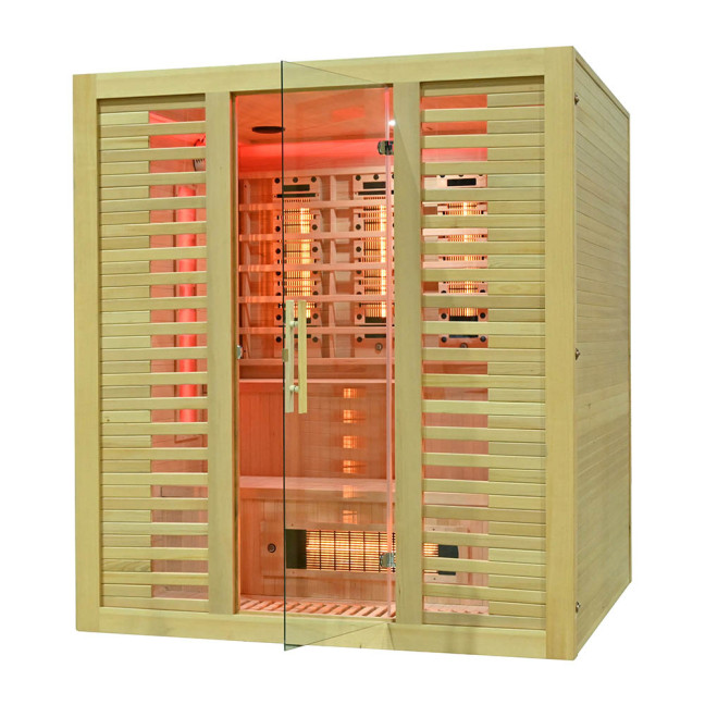 MO-RL4ST XL Infrared sauna with salt stone + tourmalines | Thermo Wood | Ready to Assemble