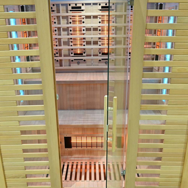 MO-RL4ST XL Infrared sauna with salt stone + tourmalines | Thermo Wood | Ready to Assemble