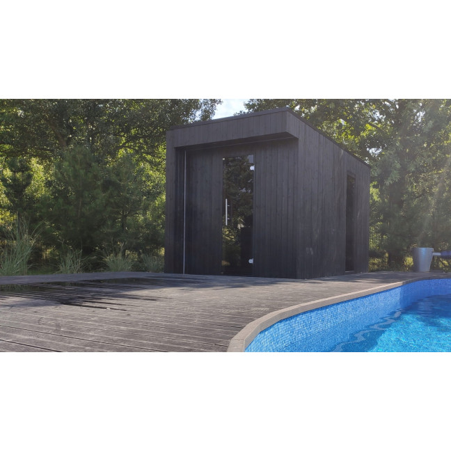 High Quality Garden Sauna Musta Black For Garden 400x200 cm | Wellness | Relax | SPA | Scandinavian Style | Luxury Relaxation
