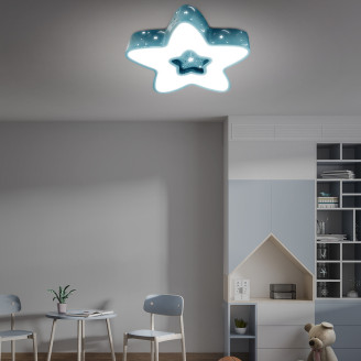 Children's LED Ceiling Blue Star 36W + Pilot