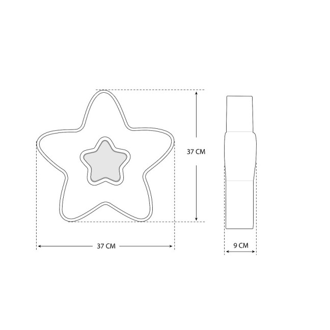 Baby lamp LED Ceiling gray star 28w + remote control