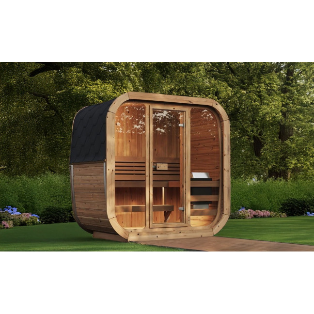 Outdoor sauna Icon 125 for 2-3 people / Electric heating only / High-quality Thermowood wall | Luxury Relaxation