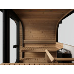 Icon 220 XL Outdoor Sauna (Full Glass Front Wall) for 4 people / Electric or Wood Burning Heater Harvia