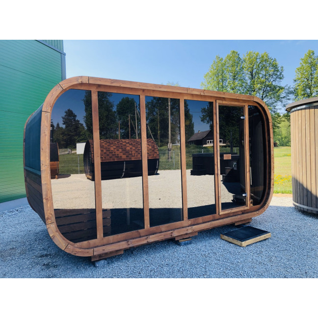 Klaar outdoor sauna for 4-6 persons / Electric heating only / High-quality Nordic spruce ( pine thermal wood) | Wellness