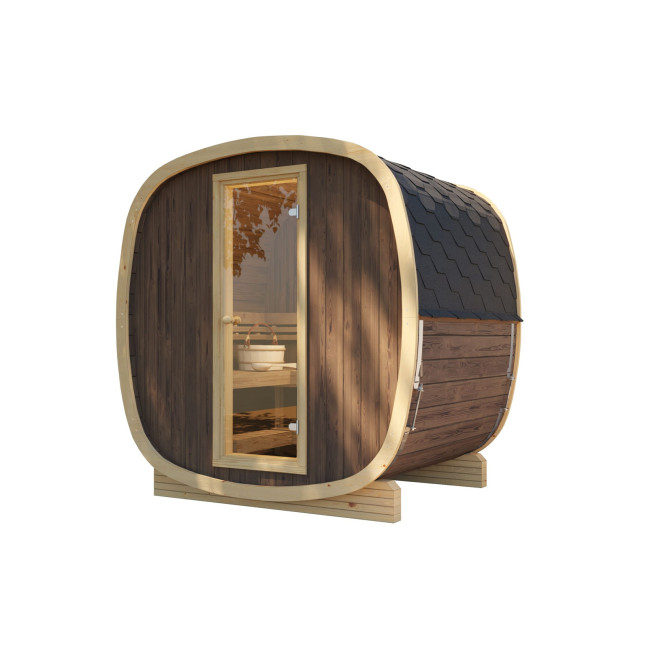 Outdoor sauna Uku 160 for 3-4 persons / Electric heating only / High-quality Nordic spruce ( pine thermal wood) | Wellness