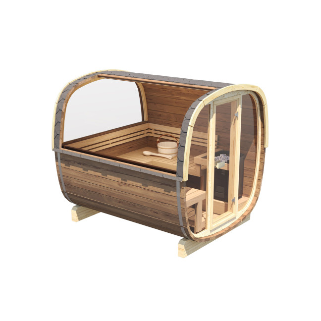 Outdoor sauna Uku 230 for 4-6 persons / Electric heating only / High-quality Nordic spruce ( pine thermal wood) | Wellness