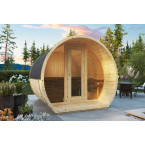 The Susi 280 outdoor sauna for 4-6 people / Electric heating only / High-quality Nordic spruce (Pine Thermal Wood) | Wellness