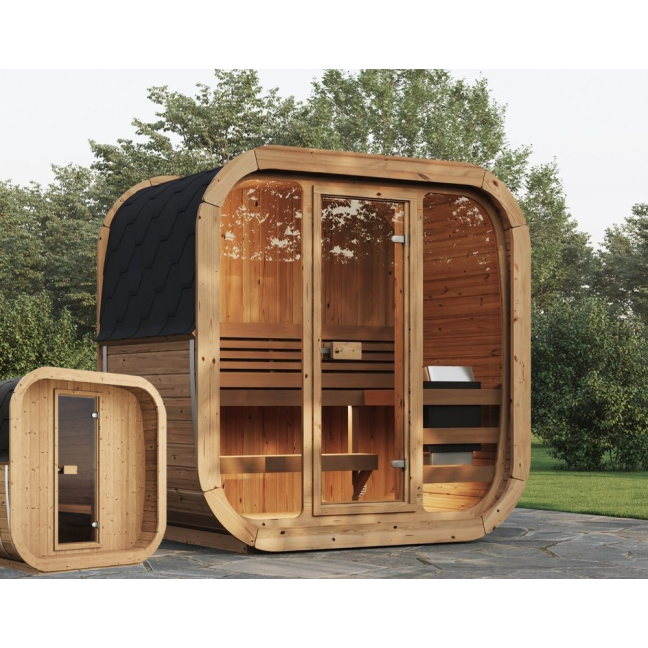 Outdoor Sauna Icon Easter Limited Black Edition  2-3 people / Electric heating only / High-quality Thermowood wall