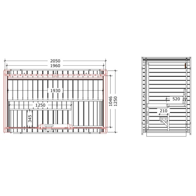 Outdoor sauna Icon 125 for 2-3 people / Electric heating only / High-quality Thermowood wall | Luxury Relaxation