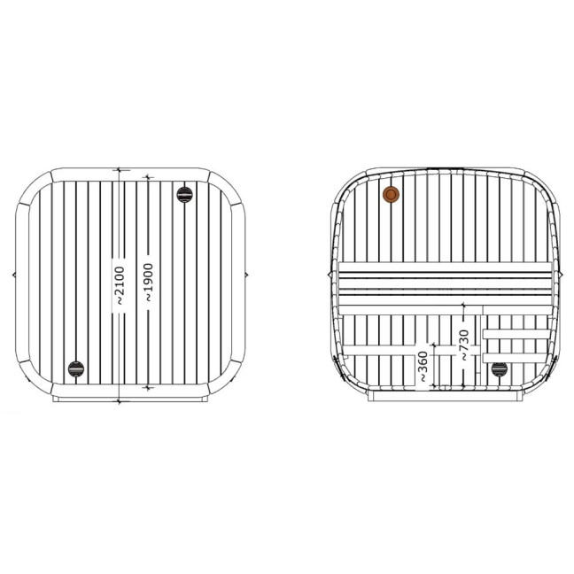 Outdoor sauna Icon 125 for 2-3 people / Electric heating only / High-quality Thermowood wall | Luxury Relaxation