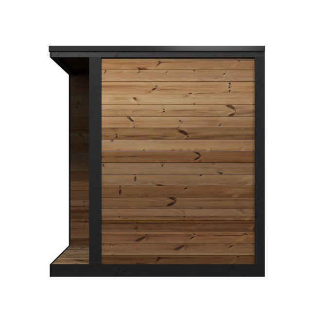 HIKI S Outdoor Sauna Thermowood for 3-4 People - Modern Garden or Terrace Sauna in Scandinavian Style, Fired Heater