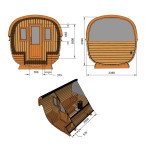 Sauna Icon 292 Outdoor For 6 people / Harvia electric or wood-burning stove / High-quality Scandinavian spruce (Thermowood)