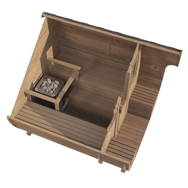 Sauna Icon 292 Outdoor For 6 people / Harvia electric or wood-burning stove / High-quality Scandinavian spruce (Thermowood)