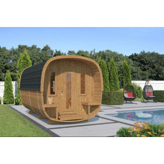 Icon 400 Garden Sauna For 8 Persons / Electric or Wood-Fired Harvia Stove / High-Quality Scandinavian Spruce (Thermowood)