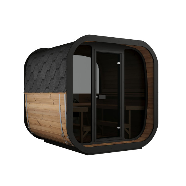 Icon 220 XL Garden Sauna (Full Glass Front Wall) for 4 people / Electric or Wood Burning Heater Harvia / High Quality