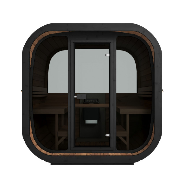 Icon 220 XL Outdoor Sauna (Full Glass Front Wall) for 4 people / Electric or Wood Burning Heater Harvia /